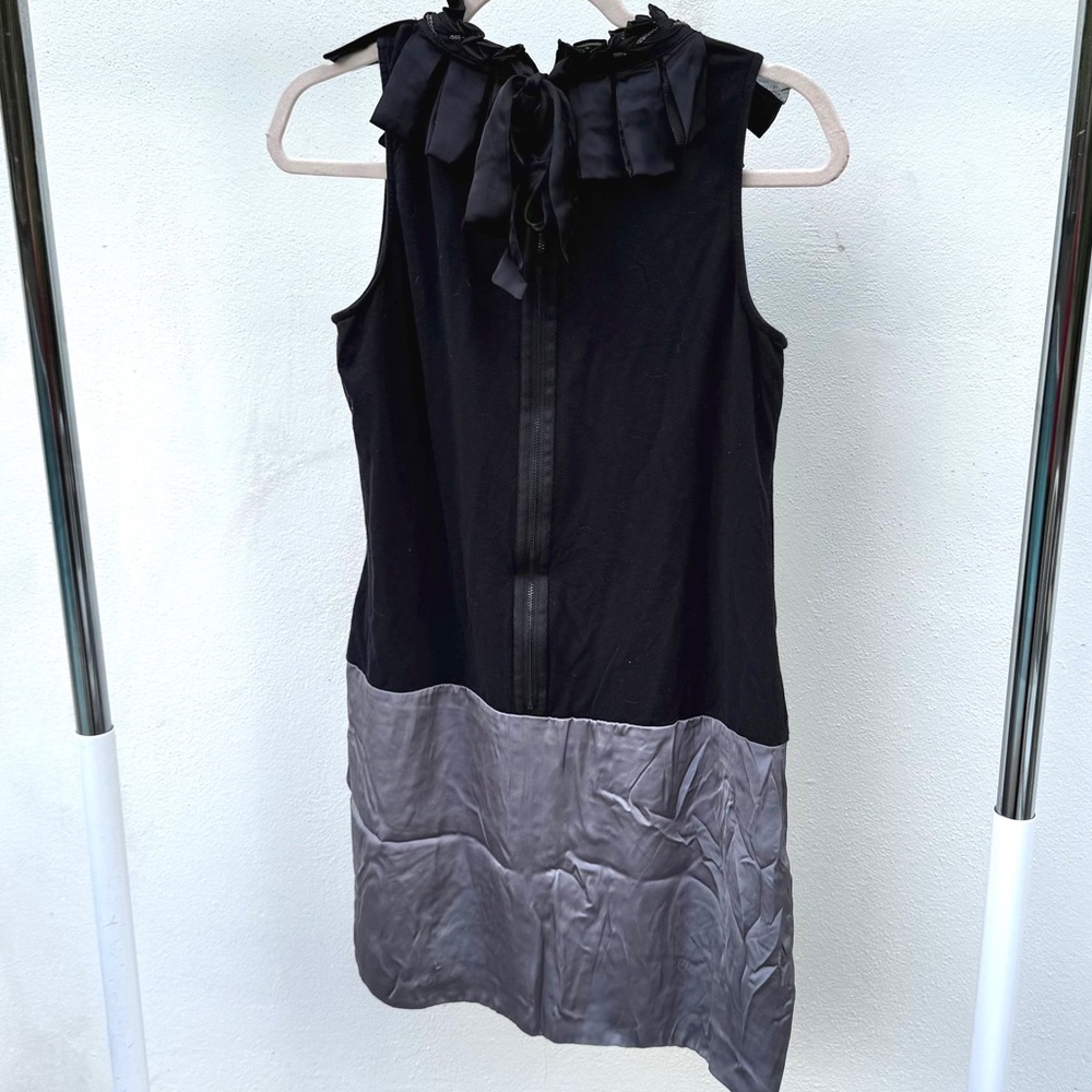 Y2K Black & Grey Ruffle Studded Office Siren Dress Size Medium - Picture 5 of 5